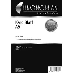 CHRONOPLAN Ringbuch-Ergänzungsblätter DIN A5, 50 Blatt