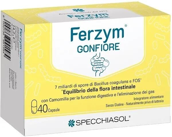 Specchiasol Ferzym Gonfiore Integratore per la Digestione 40 Capsule