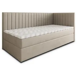 BOXBETT ARIS 80x200 cm mit Matratze und Topper, H2+H3 - Beige