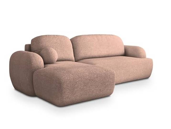Masseno Ecksofa MODENZA N L-S mit Schlaffunktion L-Form, Sofa mit Bettkasten, Wohnzimmersofa, Couch, Soffa, Bettsofa, Couchgarnitur- Rosa, Now OR Never 61