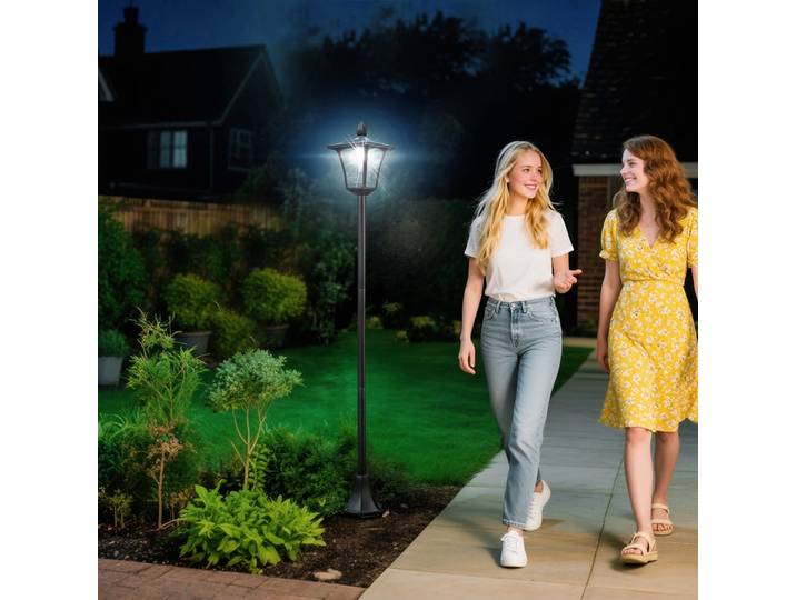 HOMCOM Lampadaire Extérieur Solaire LED 160cm Noir