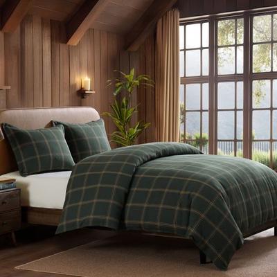 Hiend Accents Windowpane Plaid Mini Comforter Set Hunter Green, Full / Double, Hunter Green