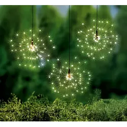 3er-Pack Solar-Hängelichter »Feuerwerk«