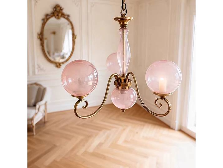 MZISOSOD Lustre en fer forgé et verre de style vintage français pour salon, salle à manger, chambre à coucher, luminaires de style mid-century
