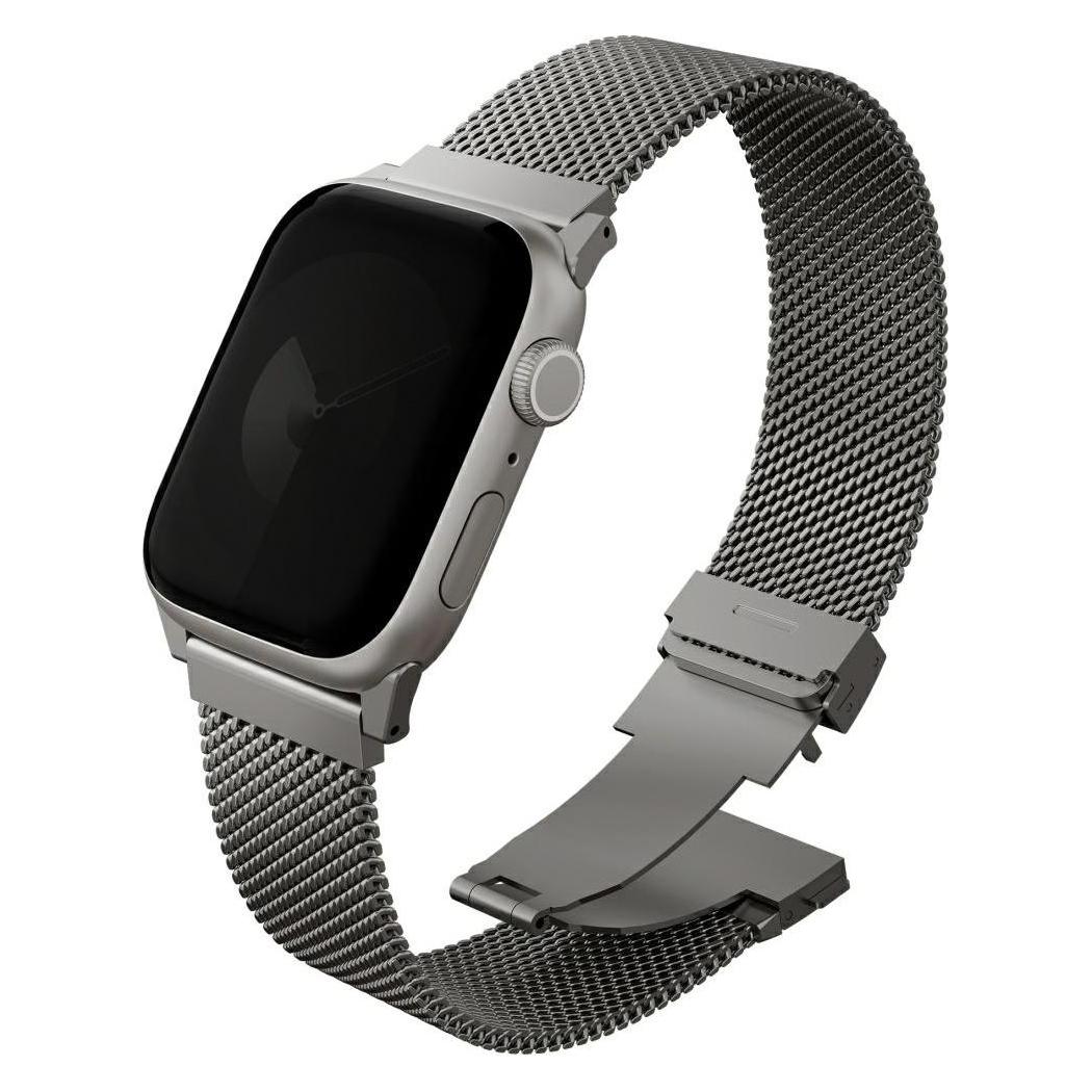 Uniq Strap Dante Pro for Apple Watch 49/46/45/44mm Stainless Steel titanium silver (Edelstahl) (8886463692240)