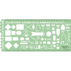 Linex 100413079 Zeichenschablone Grün, Transparent Kunststoff