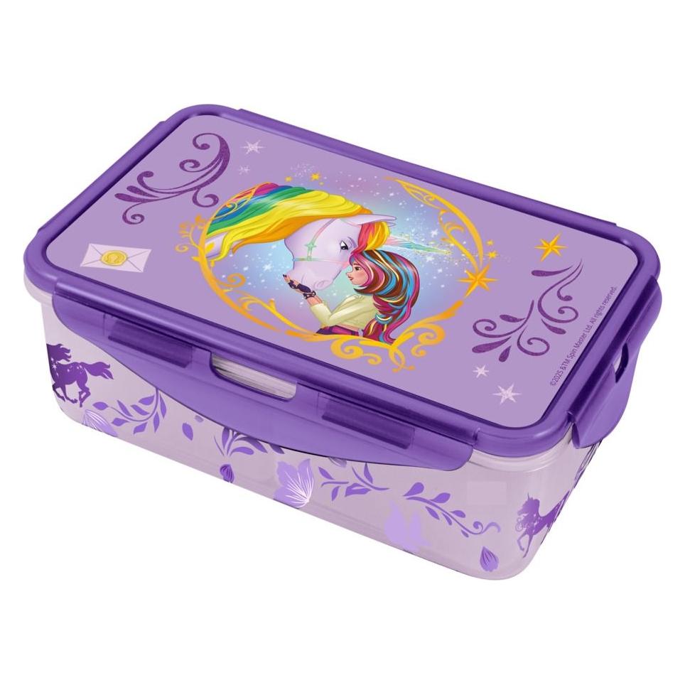 P:OS Handels GmbH Unicorn Academy Brotdose Lunch To Go mit 2 Einsätzen lila/regenbogen 1000 ml Kunststoff (70181691)