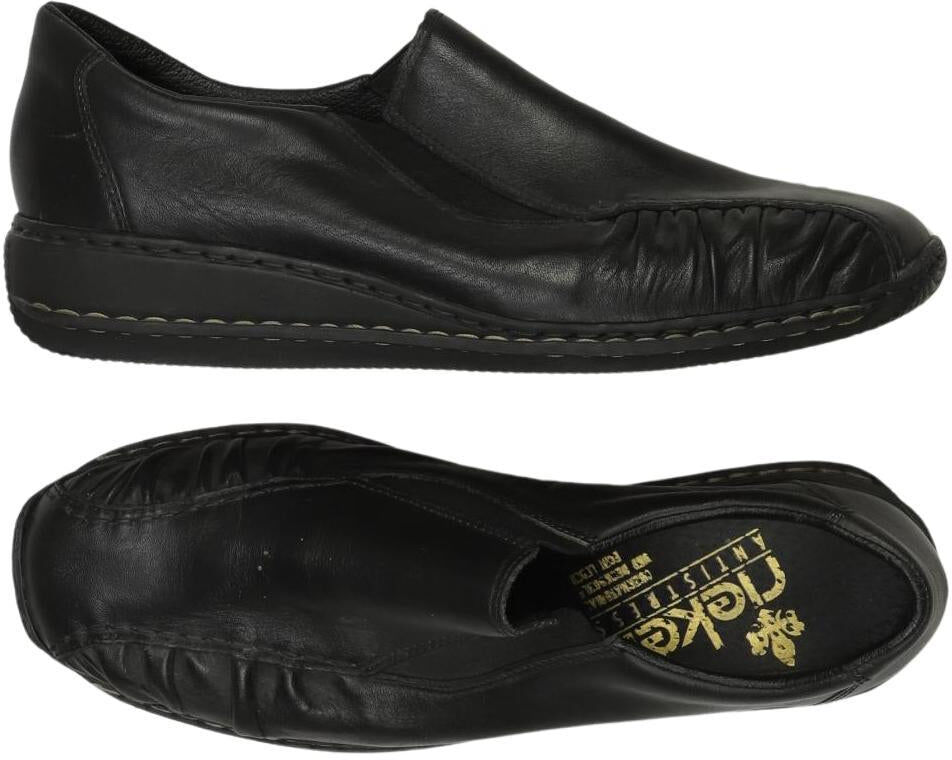 Rieker Damen Halbschuh, Schwarz, Gr. EU 38, Leder - Second Hand