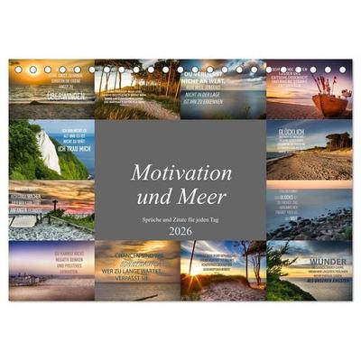 Motivation und Meer (Tischkalender 2026 DIN A5 quer), CALVENDO Monatskalender