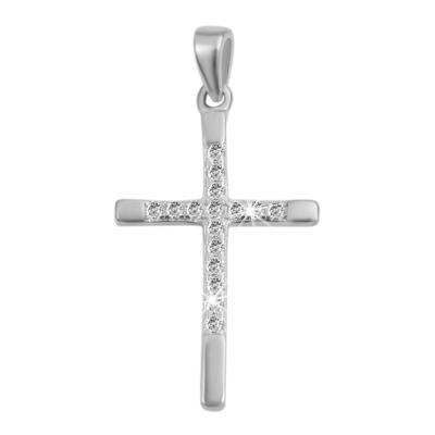 Kreuzanhänger AKZENT "Serena, 925 Sterlingsilber, langlebig", silber (silberfarbig01), Schmuckanhänger, Damen, Silber 925 (Sterlingsilber)