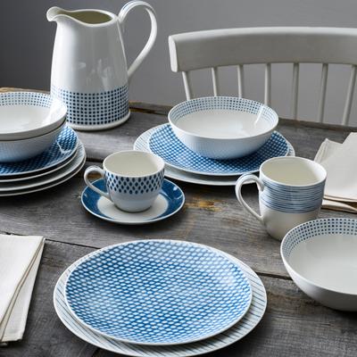 "Noritake Hammock Set of 4 Coupe Salad Plates - Dots, 9-1/2"""