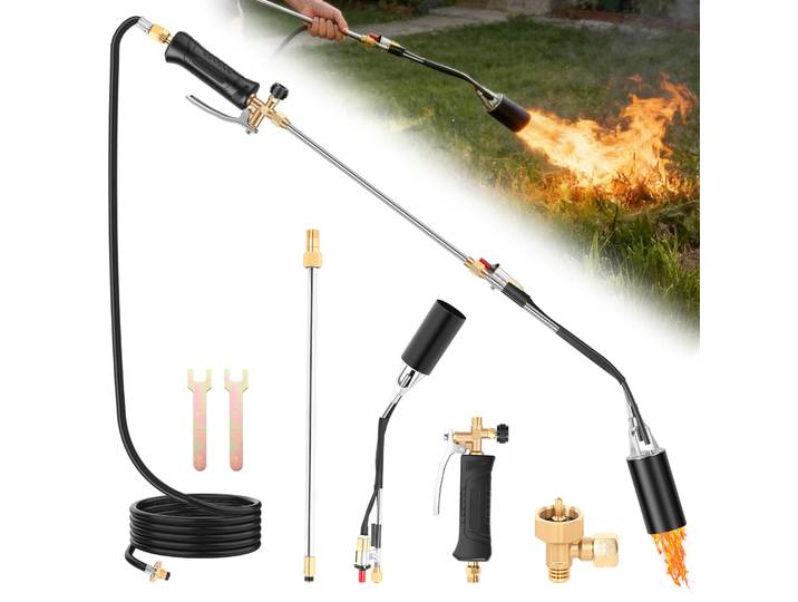 Kit de brûleur à propane, brûleur au butane, torche à gaz de soudage, pistolet à flamme, lance-flammes, camping en plein air, barbecue, pistolet à chaleur portable pour la soudure