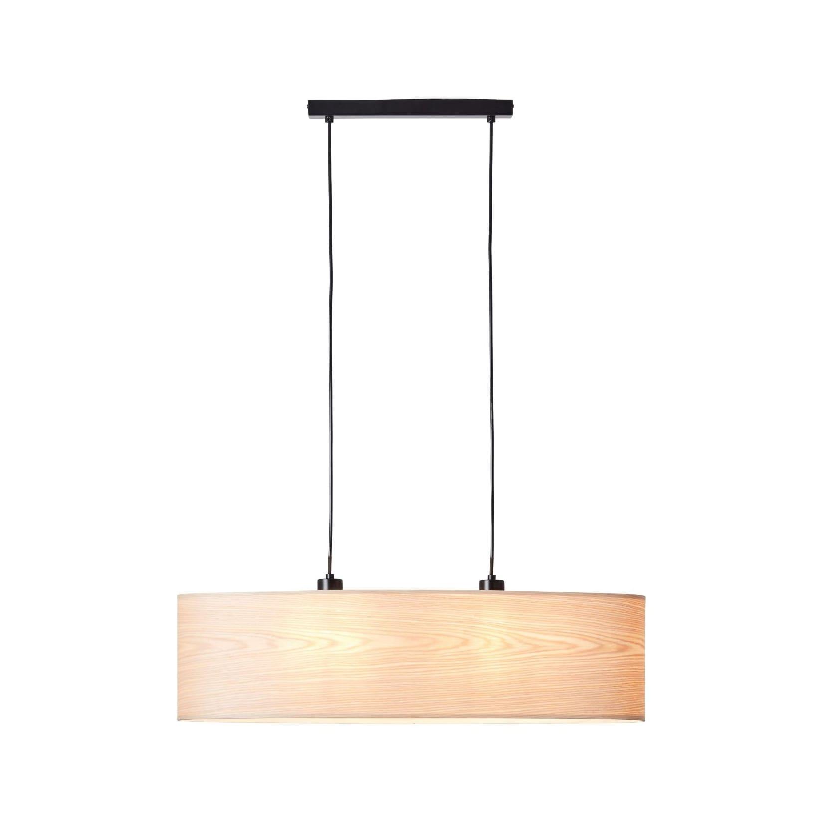 BRILLIANT Lampe , Romm Pendelleuchte 2flg oval holz hell/schwarz , 2x A60 , E27 , 52W , Kabel kürzbar / in der Höhe einstellbar