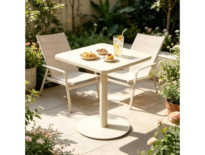 Terrassen Bartisch Metall‑Ess­tisch Außenbereich Beistelltisch Seitentisch Kleiner Couchtisch für Balkon, Garten, Veranda, Frühstückstische in der Küche(70x70x73cm)