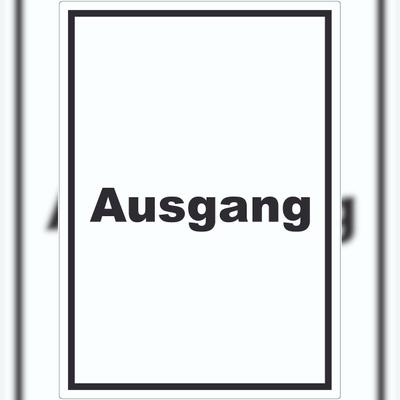 HB-Druck Ausgang Aufkleber mit Text Exit Schluss hochkant A5 (148x210mm)