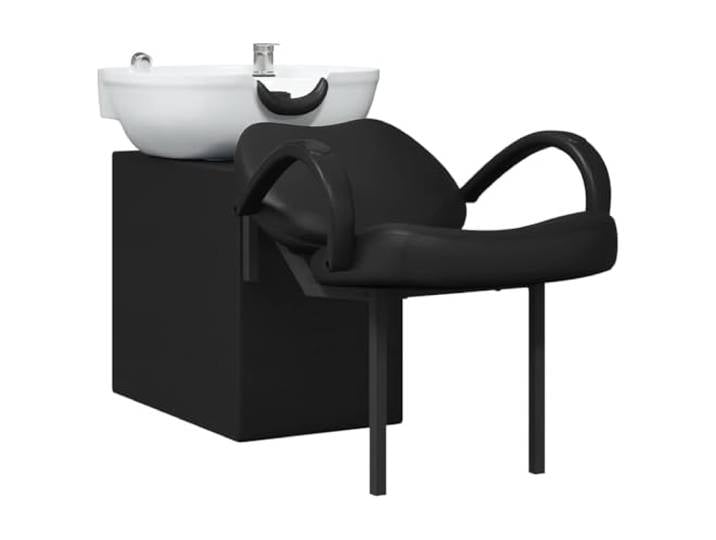 vidaXL Shampoo Stuhl Schwarz und Weiß 136 x 60 x 92 cm PVC