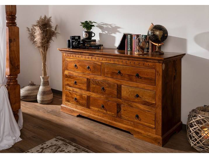 Commode 145x49 Acacia laqué Miel OXFORD #0524