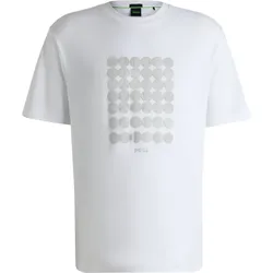 HUGO BOSS T-Shirt Print Striped C, weiss