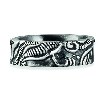Fingerring CAÏ "925/- Sterling Silber oxidiert Japan" Gr. 64, silber (silbergrau), Fingerringe, Herren, 064 (20,4), Silber 925 (Sterlingsilber), Fingerring
