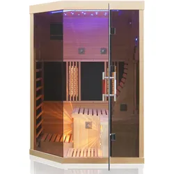 Dewello® Infrarotkabine OTTAWA 140x120cm, 2 Personen, inkl. 6 Vollspektrumstrahler, 4 Karbonstrahler   Infrarotsauna