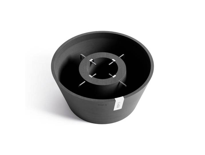 Ecopots Pflanzenständer 53/24 cm Dunkelgrau, Kunststoff, Beton Optik, Rund, 24 cm, Dekoration, Blumen & Blumentöpfe, Übertöpfe