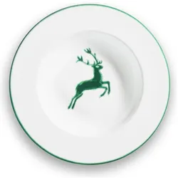 Gmundner Keramik Grüner Hirsch Suppenteller Gourmet (Ø 24cm), Teller, Grün