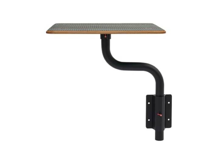 C-Förmiger Beistelltisch Höhenverstellbar 59,5*58cm für Transporter Aluminium-Birken-Sperrholz, Schwarz, Modern, für Lastwagen, Wohnmobile, Wohnmobile, Boots cockpits
