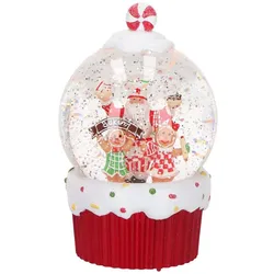 Gingerbread Santa Snow Globe Water Spinning