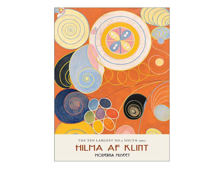 Leinwandbild Af Klint Moderna Museet Rahmen: Mitteldichte Holzfaserplatte MDF Bespannung: Canvas Blau/Orange/Gelb 57 x 77 x 2cm