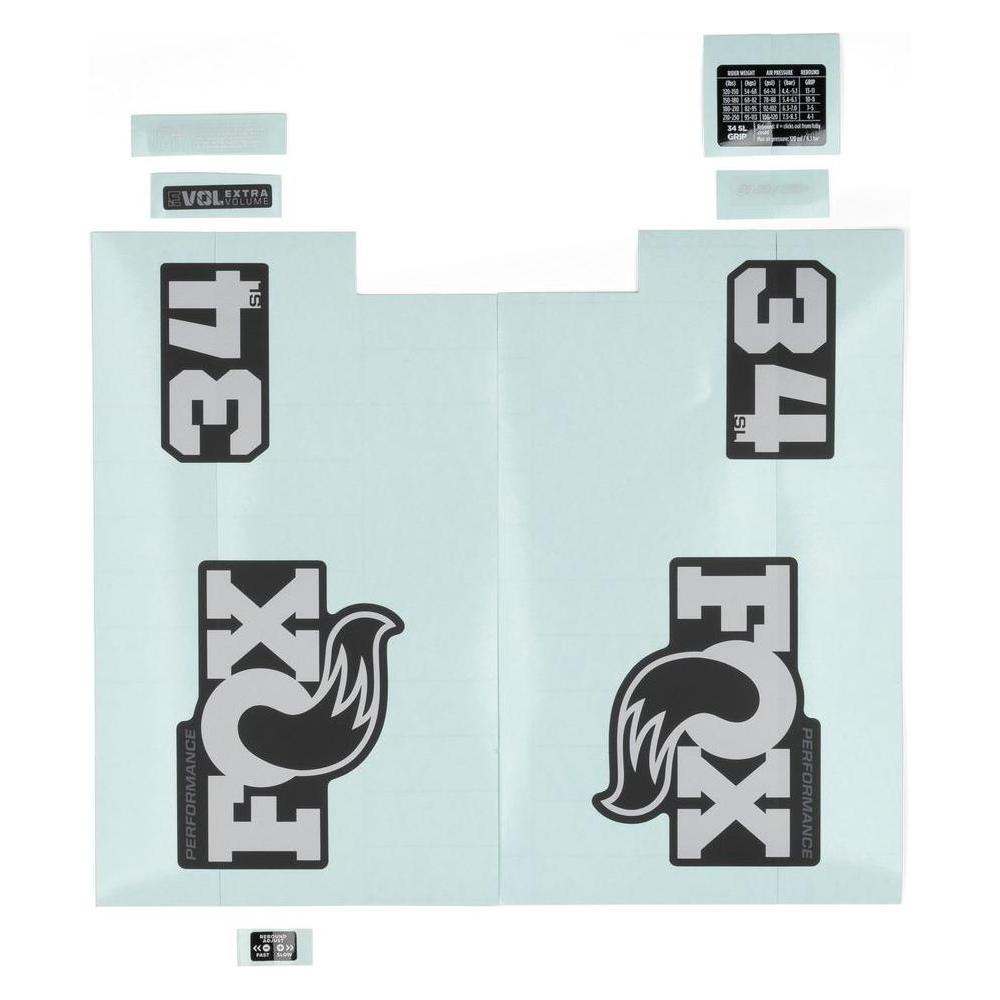 Fox Decal Kit: 2026, 34 SL, P-S, Grey Logo, Matte Black Fork (66026880)