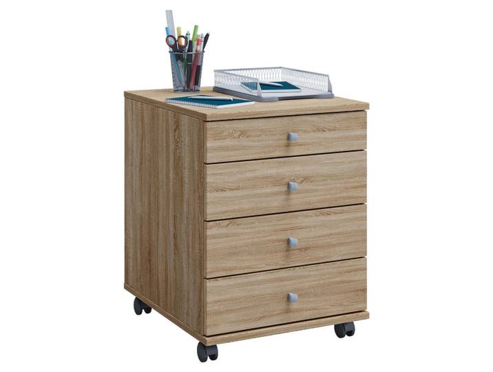 P & B Rollcontainer, Sonoma Eiche, Holzwerkstoff, 42x57x50 cm, Büromöbel, Container, Rollcontainer