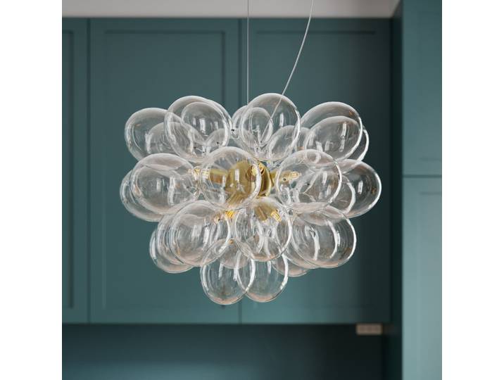 Gross Suspension Ø50 Laiton/Clair - By Rydéns - Salon / séjour - Design - Verre - Multi-ampoules