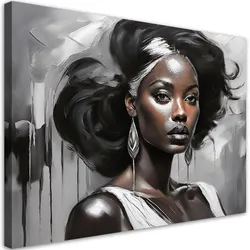 WANDBILD weiblicher glamour grau