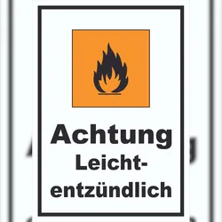 HB-Druck Schild Gefahrensymbol Leichtentzündlich Flamme hochkant A3 (297x420mm)