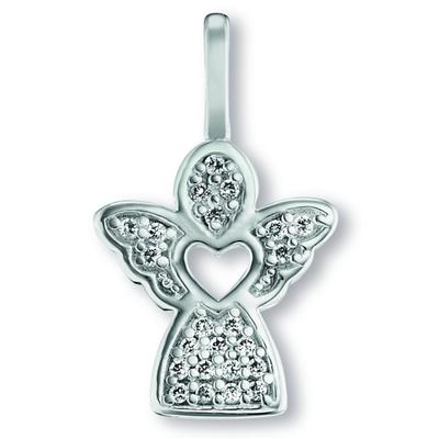 Kettenanhänger ONE ELEMENT "Zirkonia Engel Anhänger aus 925 Silber", silber, Schmuckanhänger, Mädchen, Silber 925 (Sterlingsilber), Kettenanhänger, Persönlicher Akzent – schlicht, modern, aussagekräftig