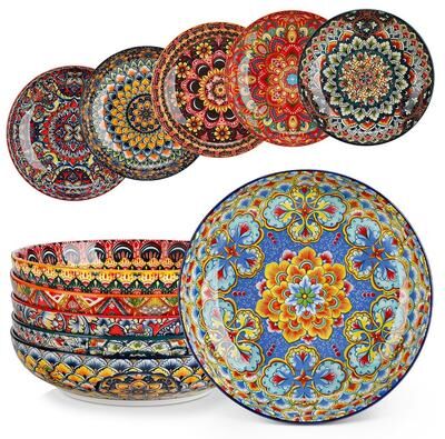 vancasso LUMI Bohemian Floral Pattern Porcelain 6-Piece Bowl Set