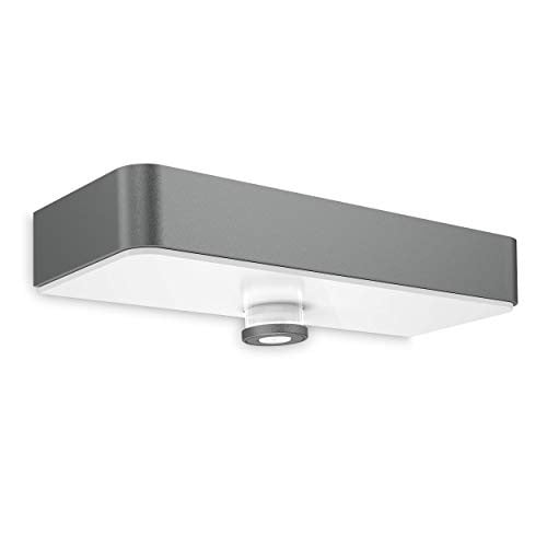 Steinel XSolar SOL-O S LED buitenwandlamp op zonne-energie met bewegingssensor en schemersensor, zwart/wit/grijs