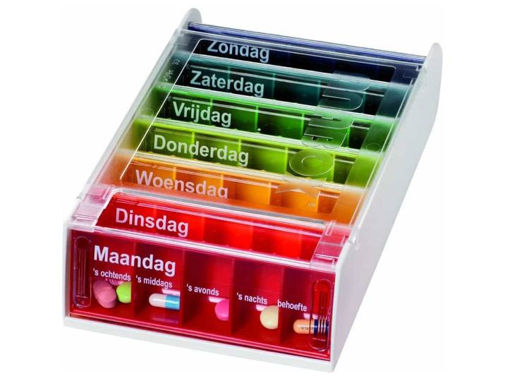 Able2 Anabox - Medicijnbox - 7 dagen - Regenboogkleur