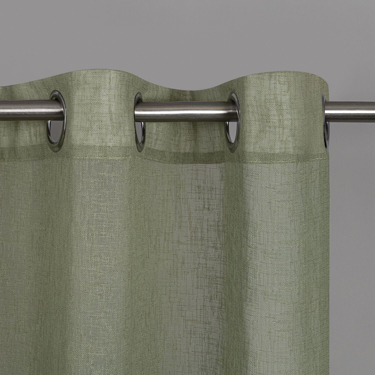 Gardine "Eleonora", grün, B:140cm H:245cm, Polyester, HOME LIVING BY GERSTER, Gardinen, Gardine, SB-Ösenschal "Eleonora"
