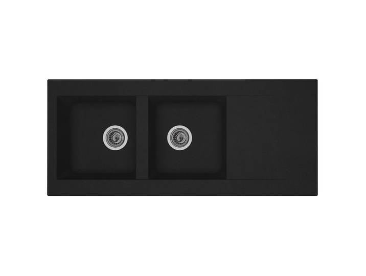 Evier résine 2 bacs 116x50 cm EINNA Noir