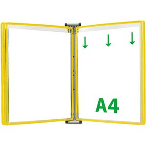 Tarifold Sichttafelsystem 414154, A4, Wandhalter, gelb, inkl. 5 Sichttafeln