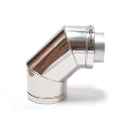 ASTEC Rohrbogen 90° Winkel doppelwandig DN113-300 Edelstahl Rohr Bogen Schornstein