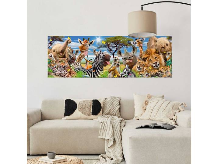 Poster Animaux sauvages amusants Matériau : Papier Motif : Animal Multicolore/Multicolore 53 x 158 x 0cm