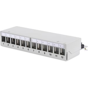 Digitus Patchpanel DN-93706, Cat 6A, 1HE, grau, für 12 Ports