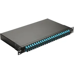 equip LWL-Spleisskasten 24-Port LC-Duplex OM3 1U komplett sw, Server Zubehör, Schwarz