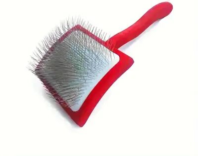 Happy Pet Pantry Extra Long Pin Slicker Brush For Doodles, Dogs & Cats Deshedding And Detangling Grooming Tool red