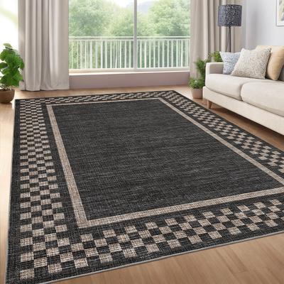 Garvee Small Square Geometric Bordered Area Rug
