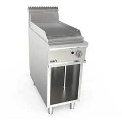 SARO Gasgriddleplatte 400mm breit Standgerät gerillt Mo