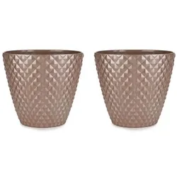 ABELLA Garden Pflanzkübel Perlmutt-Optik Kunststoff Höhe 35cm, Ø 40cm