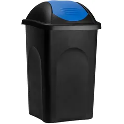DEUBA Deuba Mülleimer Schwarz/Blau Kunststoff 60L